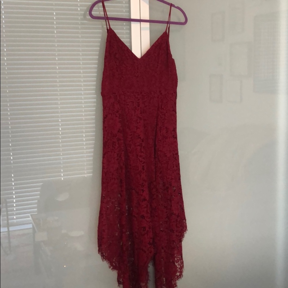 Lulus One wish burgundy midi dress